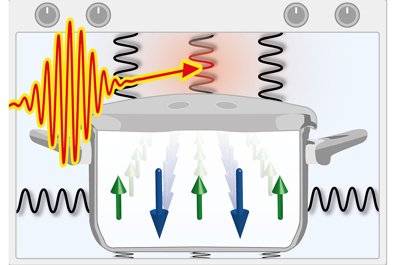 What happens when we heat the atomic lattice of a magnet all of a sudden?